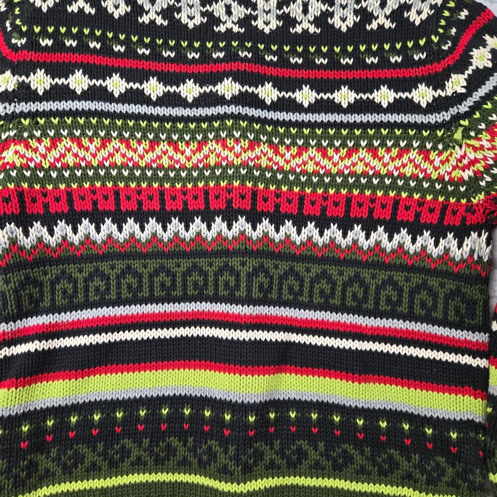Field Gear Olive Green Multicolor Fair Isle Button Front Cardigan size Medium - Picture 6 of 13